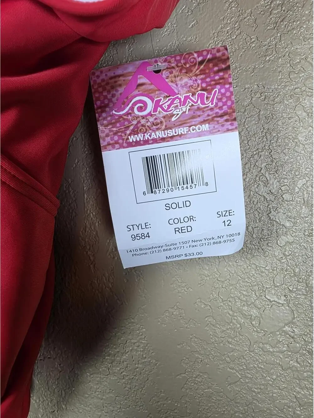 KANU SURF GIRLS BEACH SPORT CUT OUT ONE PIECE SWIMSUIT SOLID RED SIZE 12